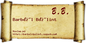 Barbél Bálint névjegykártya
