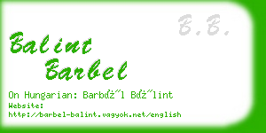 balint barbel business card